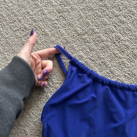 MagicSuit Lisa Draped One Piece Swimsuit Size 12 Blue Tummy Control Slimming - Picture 4 of 11